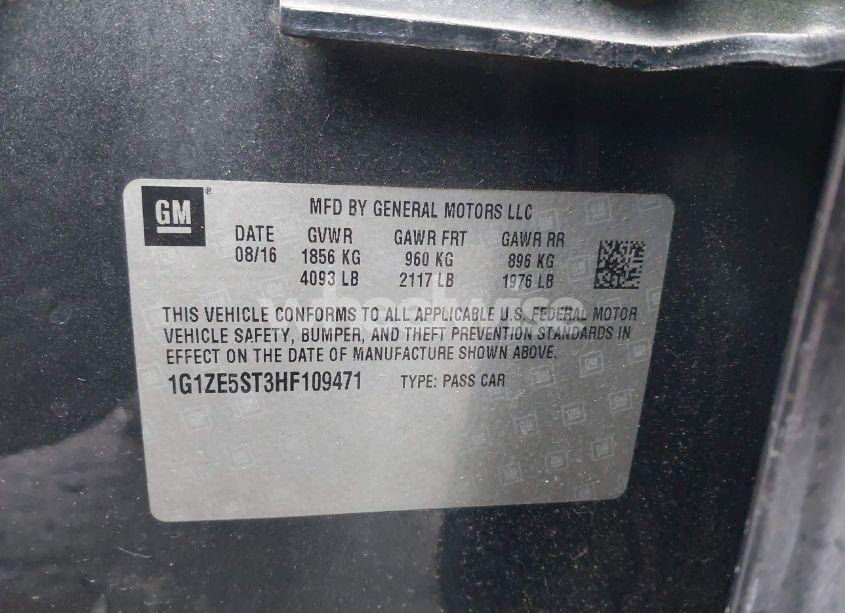 Photo 9 of 2017 Chevrolet Malibu 1LT (VIN 1G1ZE5ST3HF109471)