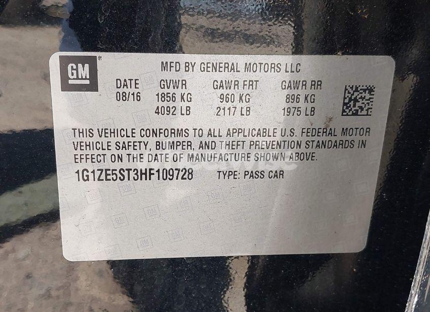 Photo 9 of 2017 Chevrolet Malibu 1LT (VIN 1G1ZE5ST3HF109728)