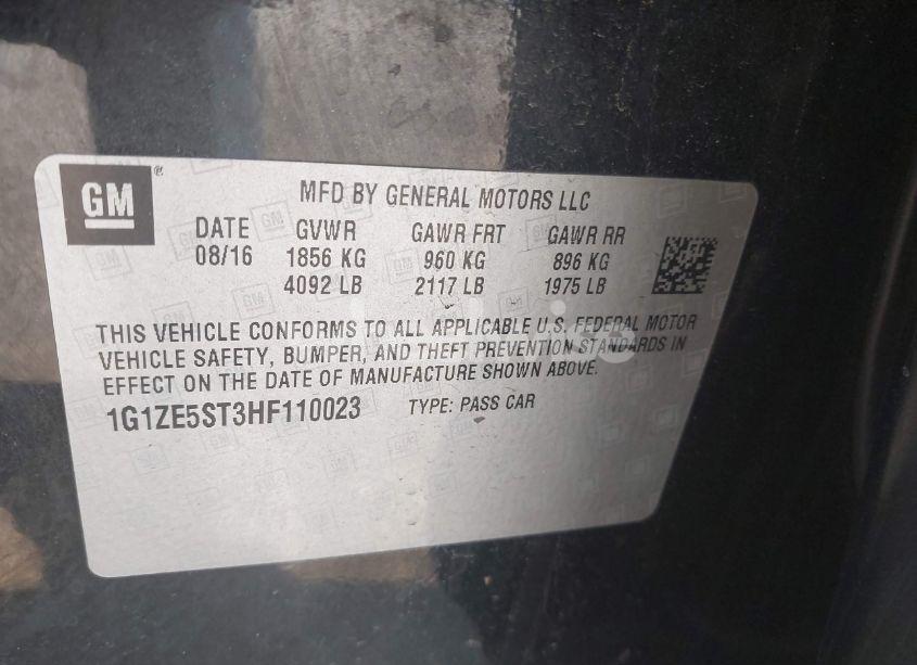 Photo 9 of 2017 Chevrolet Malibu 1LT (VIN 1G1ZE5ST3HF110023)