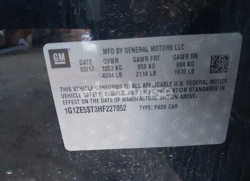 Photo 9 of 2017 Chevrolet Malibu 1LT (VIN 1G1ZE5ST3HF227052)