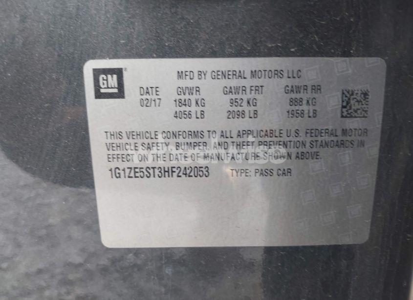 Photo 9 of 2017 Chevrolet Malibu 1LT (VIN 1G1ZE5ST3HF242053)