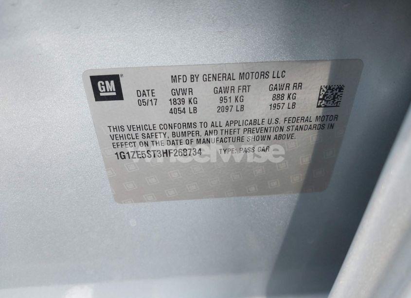 Photo 9 of 2017 Chevrolet Malibu 1LT (VIN 1G1ZE5ST3HF268734)