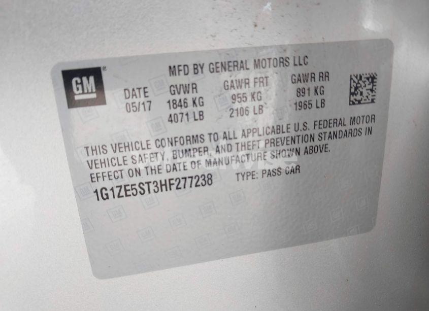 Photo 9 of 2017 Chevrolet Malibu 1LT (VIN 1G1ZE5ST3HF277238)