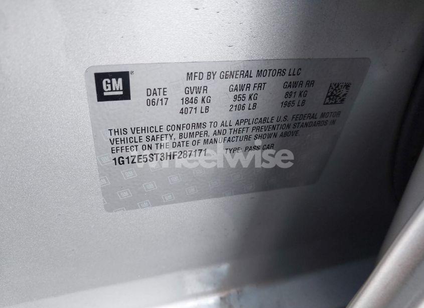 Photo 9 of 2017 Chevrolet Malibu 1LT (VIN 1G1ZE5ST3HF287171)