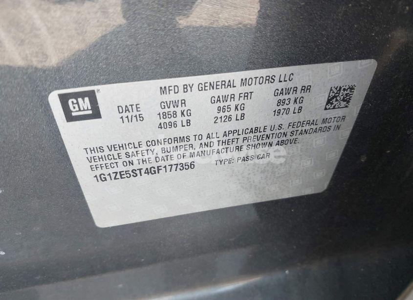 Photo 9 of 2016 Chevrolet Malibu 1LT (VIN 1G1ZE5ST4GF177356)