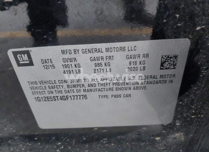 Photo 9 of 2016 Chevrolet Malibu 1LT (VIN 1G1ZE5ST4GF177776)