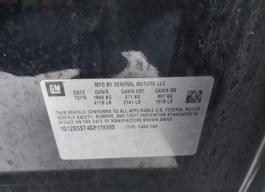 Photo 9 of 2016 Chevrolet Malibu 1LT (VIN 1G1ZE5ST4GF178393)