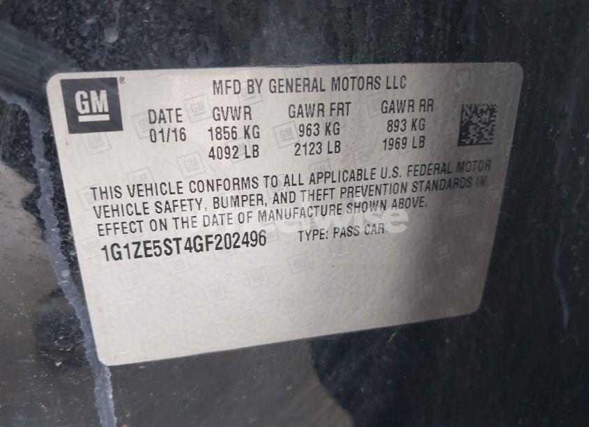 Photo 9 of 2016 Chevrolet Malibu 1LT (VIN 1G1ZE5ST4GF202496)