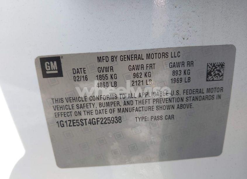 Photo 9 of 2016 Chevrolet Malibu 1LT (VIN 1G1ZE5ST4GF225938)