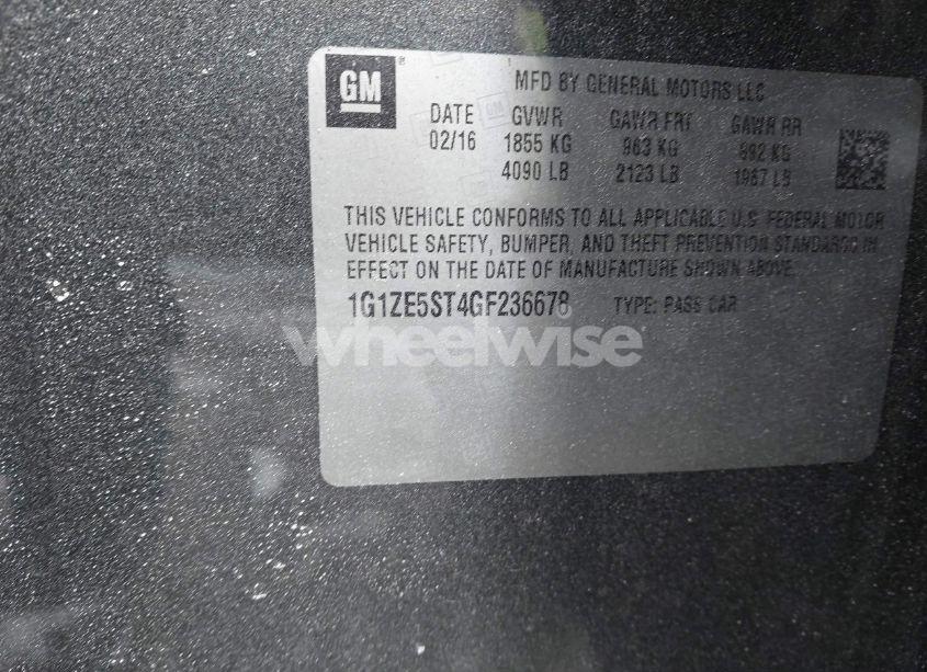 Photo 9 of 2016 Chevrolet Malibu 1LT (VIN 1G1ZE5ST4GF236678)