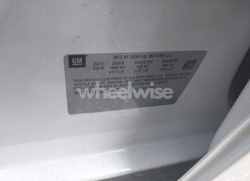 Photo 9 of 2016 Chevrolet Malibu 1LT (VIN 1G1ZE5ST4GF257692)