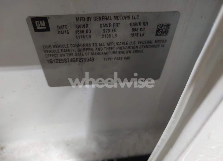 Photo 9 of 2016 Chevrolet Malibu 1LT (VIN 1G1ZE5ST4GF279949)
