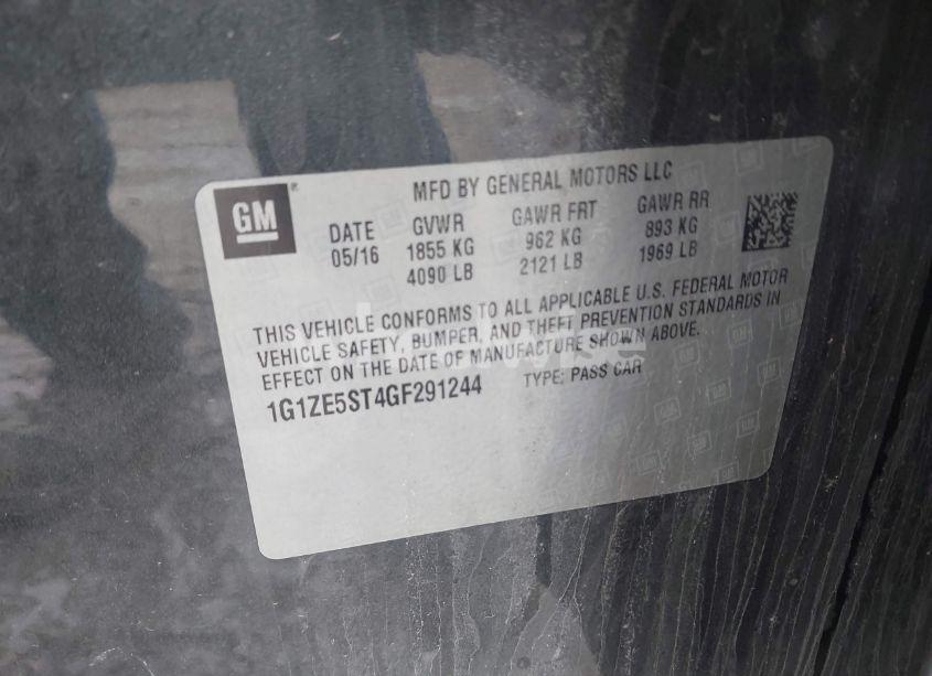 Photo 9 of 2016 Chevrolet Malibu 1LT (VIN 1G1ZE5ST4GF291244)