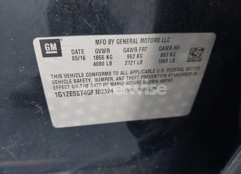 Photo 9 of 2016 Chevrolet Malibu 1LT (VIN 1G1ZE5ST4GF302324)