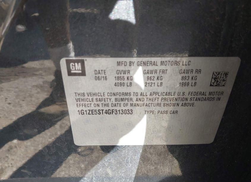 Photo 9 of 2016 Chevrolet Malibu 1LT (VIN 1G1ZE5ST4GF313033)