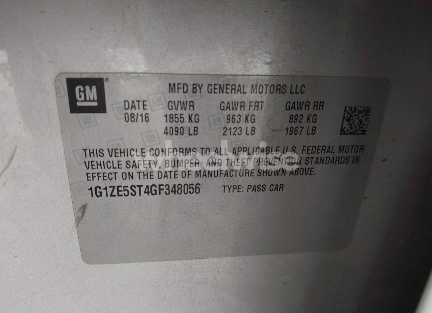 Photo 9 of 2016 Chevrolet Malibu 1LT (VIN 1G1ZE5ST4GF348056)