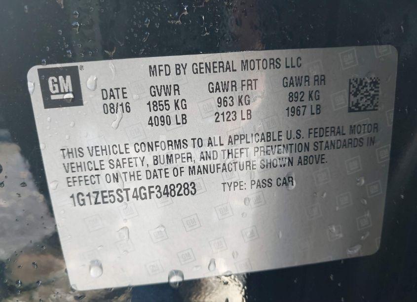 Photo 9 of 2016 Chevrolet Malibu 1LT (VIN 1G1ZE5ST4GF348283)