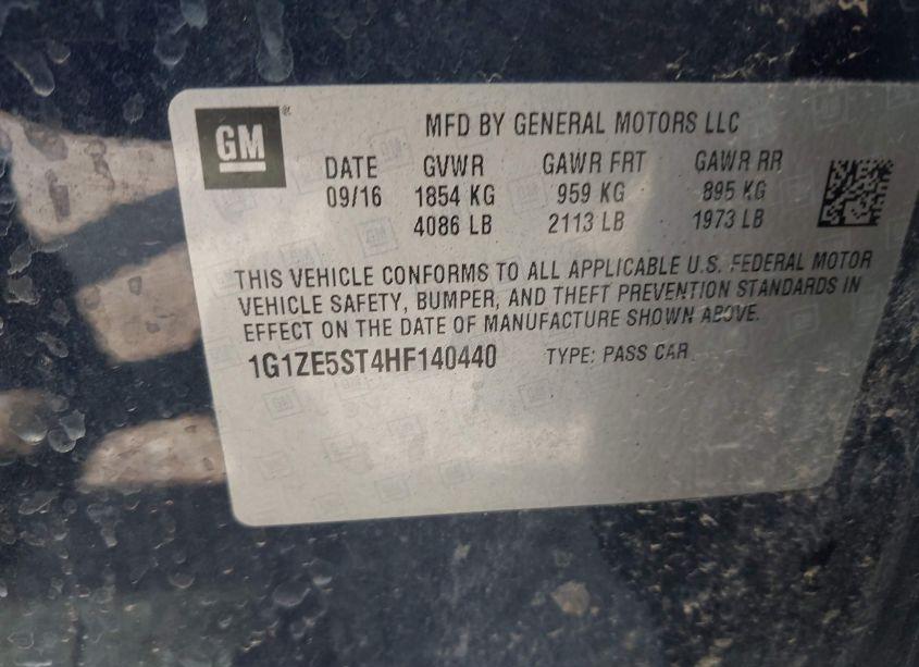 Photo 9 of 2017 Chevrolet Malibu 1LT (VIN 1G1ZE5ST4HF140440)