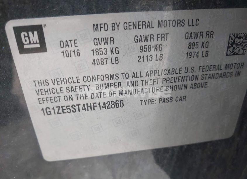 Photo 9 of 2017 Chevrolet Malibu 1LT (VIN 1G1ZE5ST4HF142866)