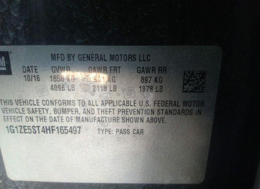 Photo 9 of 2017 Chevrolet Malibu 1LT (VIN 1G1ZE5ST4HF165497)