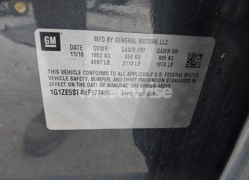 Photo 9 of 2017 Chevrolet Malibu 1LT (VIN 1G1ZE5ST4HF177486)