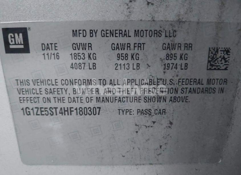 Photo 9 of 2017 Chevrolet Malibu 1LT (VIN 1G1ZE5ST4HF180307)