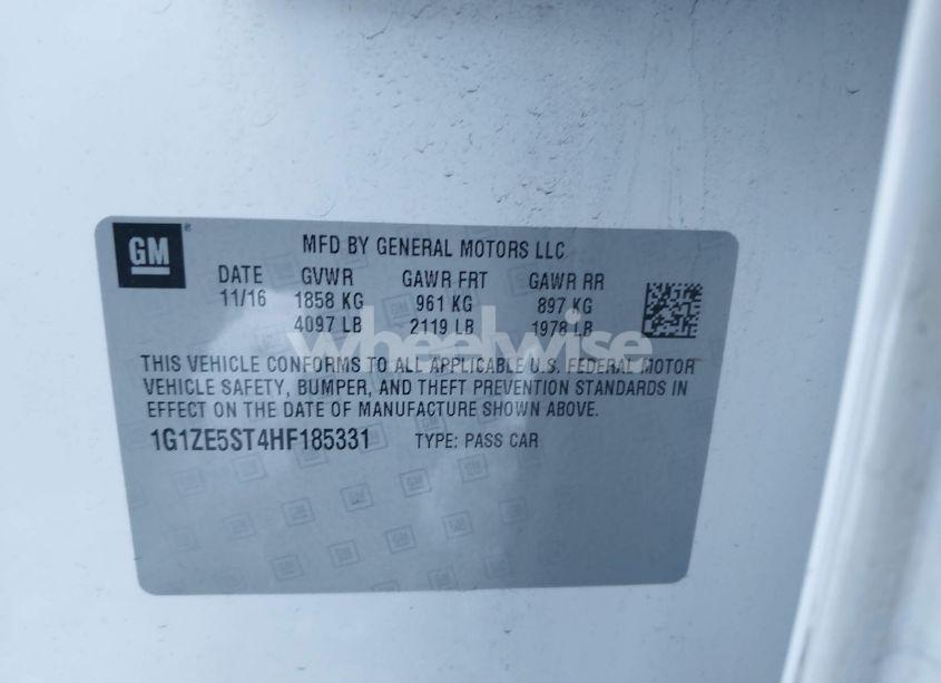 Photo 9 of 2017 Chevrolet Malibu 1LT (VIN 1G1ZE5ST4HF185331)