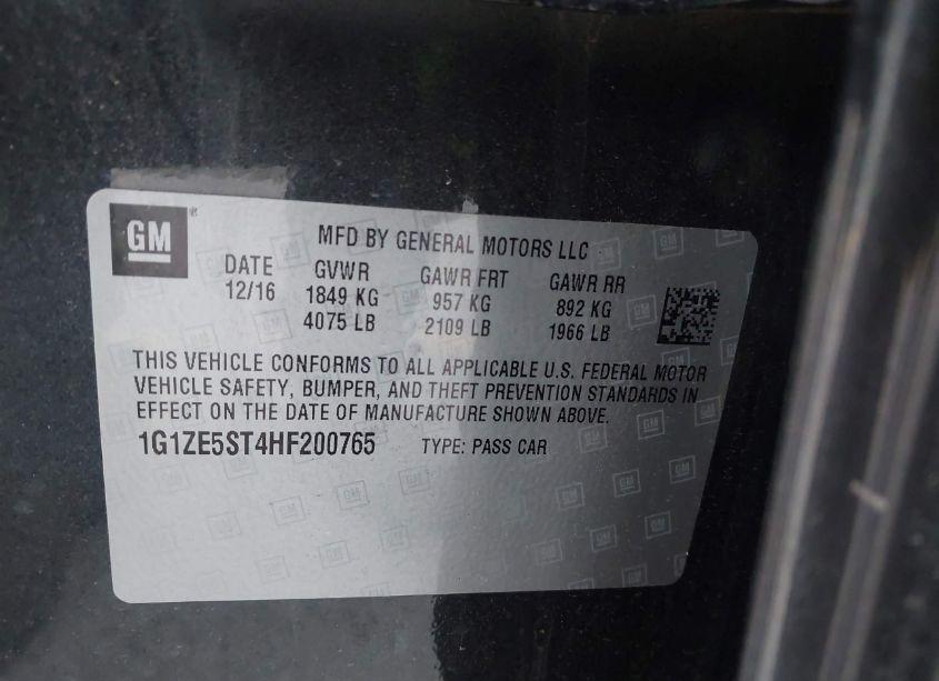 Photo 9 of 2017 Chevrolet Malibu 1LT (VIN 1G1ZE5ST4HF200765)