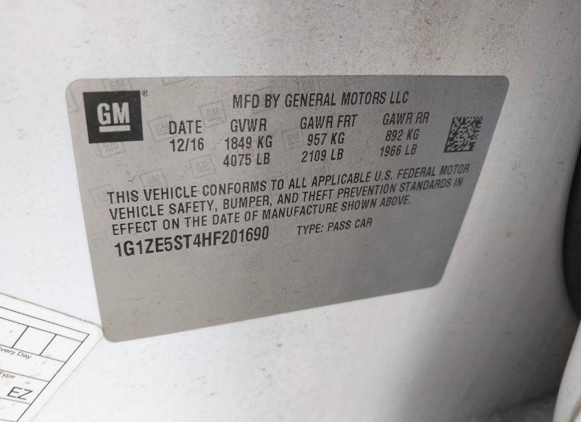 Photo 9 of 2017 Chevrolet Malibu 1LT (VIN 1G1ZE5ST4HF201690)