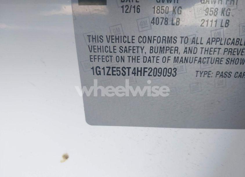 Photo 9 of 2017 Chevrolet Malibu 1LT (VIN 1G1ZE5ST4HF209093)