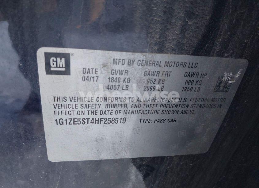 Photo 9 of 2017 Chevrolet Malibu 1LT (VIN 1G1ZE5ST4HF258519)