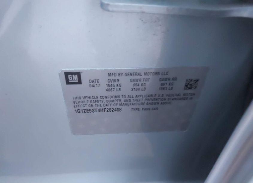 Photo 9 of 2017 Chevrolet Malibu 1LT (VIN 1G1ZE5ST4HF262408)