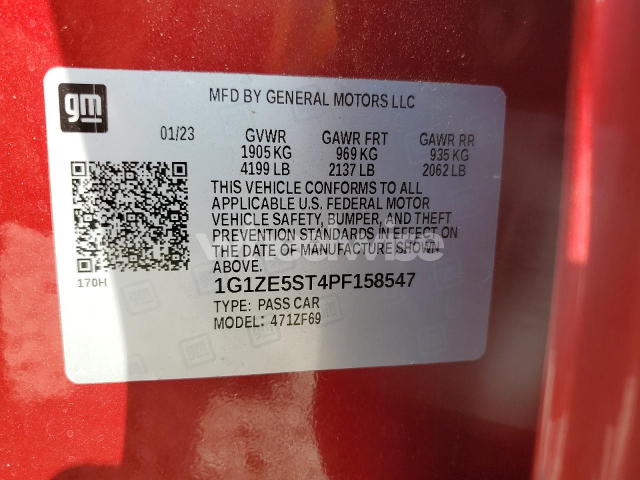 Photo 12 of 2023 CHEVROLET MALIBU PREMIER (VIN 1G1ZE5ST4PF158547)