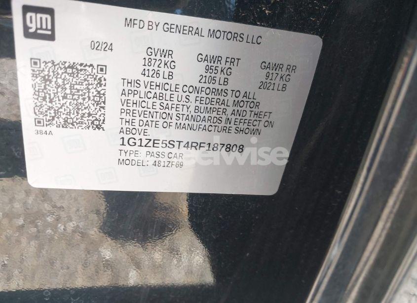 Photo 9 of 2024 Chevrolet Malibu FWD 2LT (VIN 1G1ZE5ST4RF187808)