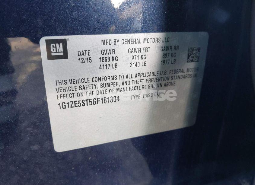 Photo 9 of 2016 Chevrolet Malibu 1LT (VIN 1G1ZE5ST5GF181304)