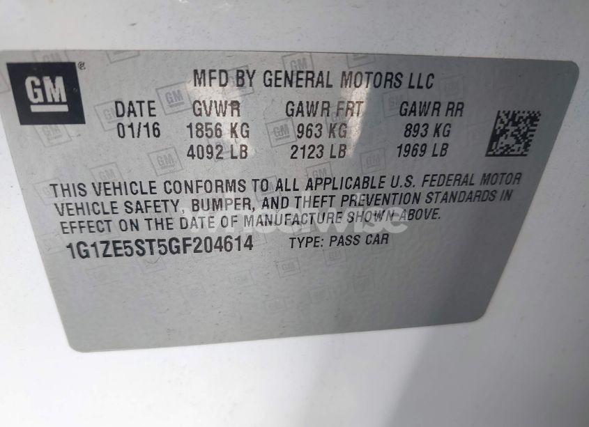 Photo 9 of 2016 Chevrolet Malibu 1LT (VIN 1G1ZE5ST5GF204614)