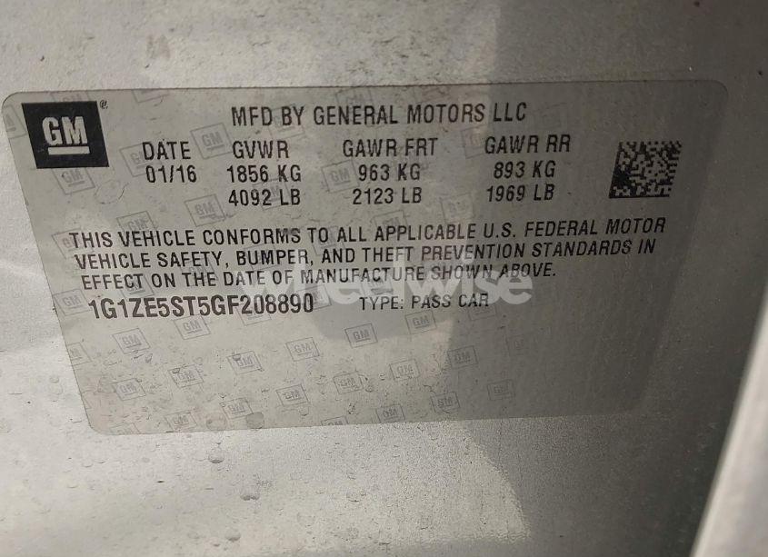 Photo 9 of 2016 Chevrolet Malibu 1LT (VIN 1G1ZE5ST5GF208890)