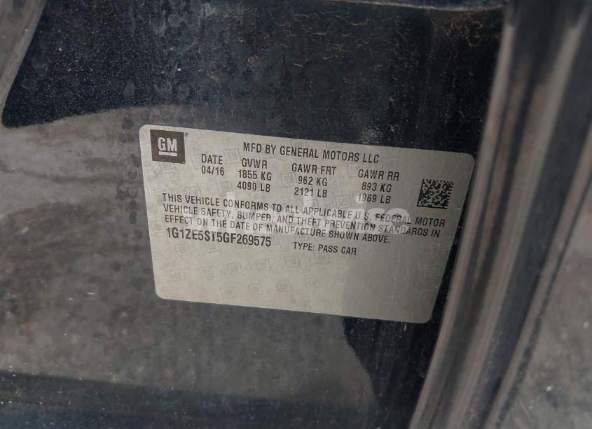 Photo 9 of 2016 Chevrolet Malibu 1LT (VIN 1G1ZE5ST5GF269575)