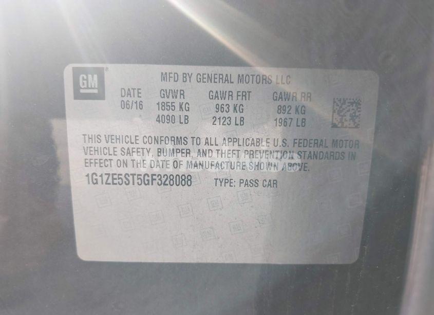 Photo 9 of 2016 Chevrolet Malibu LT (VIN 1G1ZE5ST5GF328088)