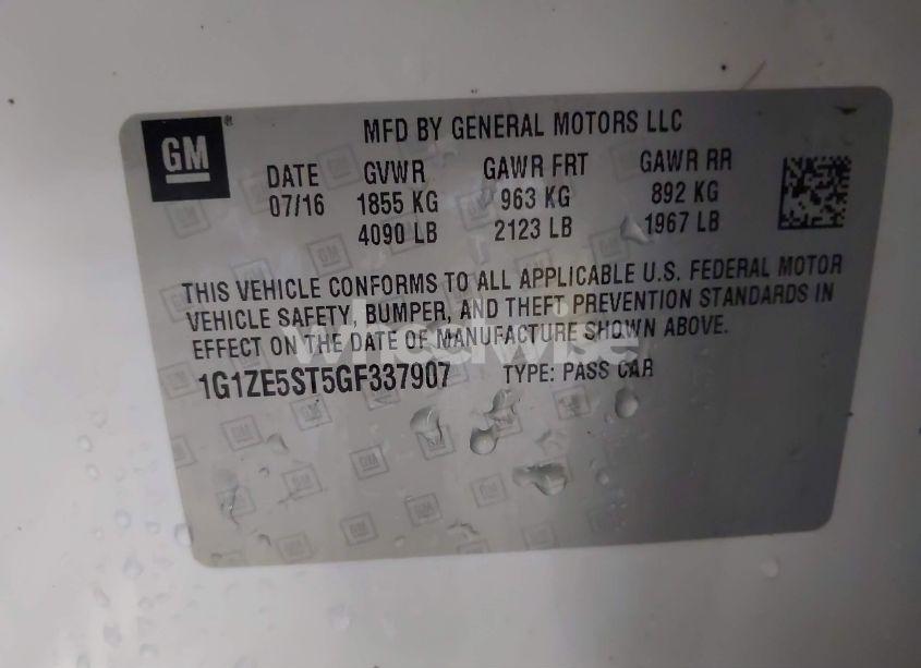 Photo 9 of 2016 Chevrolet Malibu 1LT (VIN 1G1ZE5ST5GF337907)