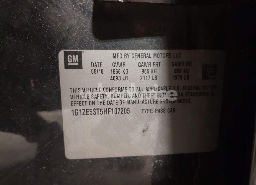 Photo 9 of 2017 Chevrolet Malibu 1LT (VIN 1G1ZE5ST5HF107205)