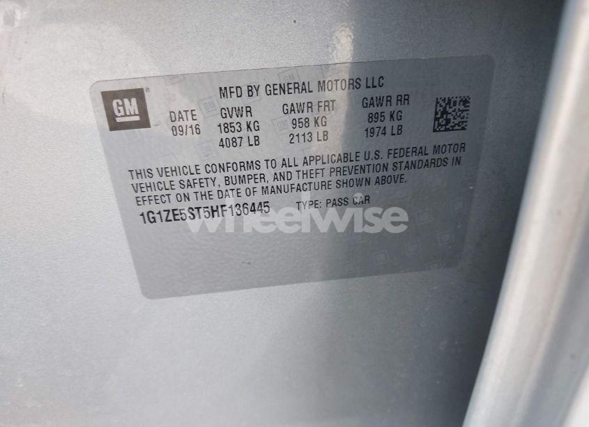 Photo 9 of 2017 Chevrolet Malibu 1LT (VIN 1G1ZE5ST5HF136445)