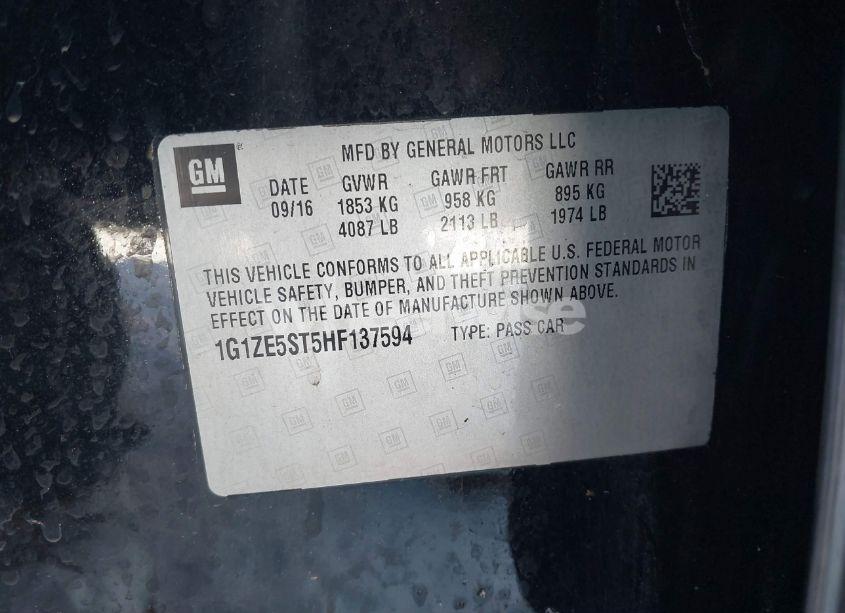 Photo 9 of 2017 Chevrolet Malibu 1LT (VIN 1G1ZE5ST5HF137594)