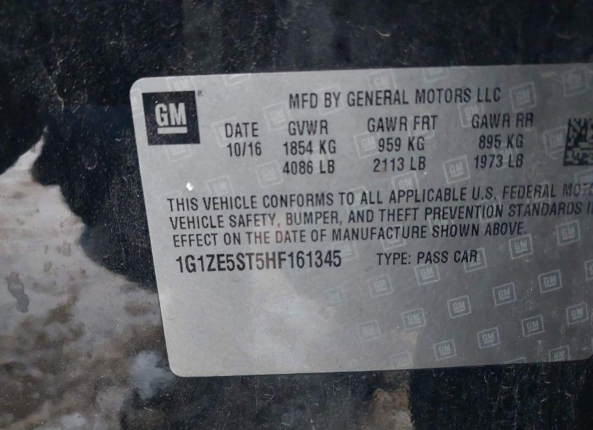 Photo 9 of 2017 Chevrolet Malibu 1LT (VIN 1G1ZE5ST5HF161345)