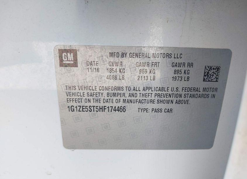 Photo 9 of 2017 Chevrolet Malibu 1LT (VIN 1G1ZE5ST5HF174466)