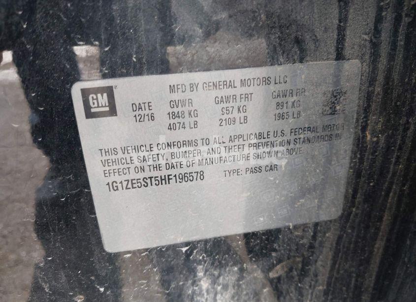 Photo 9 of 2017 Chevrolet Malibu 1LT (VIN 1G1ZE5ST5HF196578)