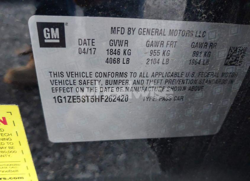 Photo 9 of 2017 Chevrolet Malibu 1LT (VIN 1G1ZE5ST5HF262420)