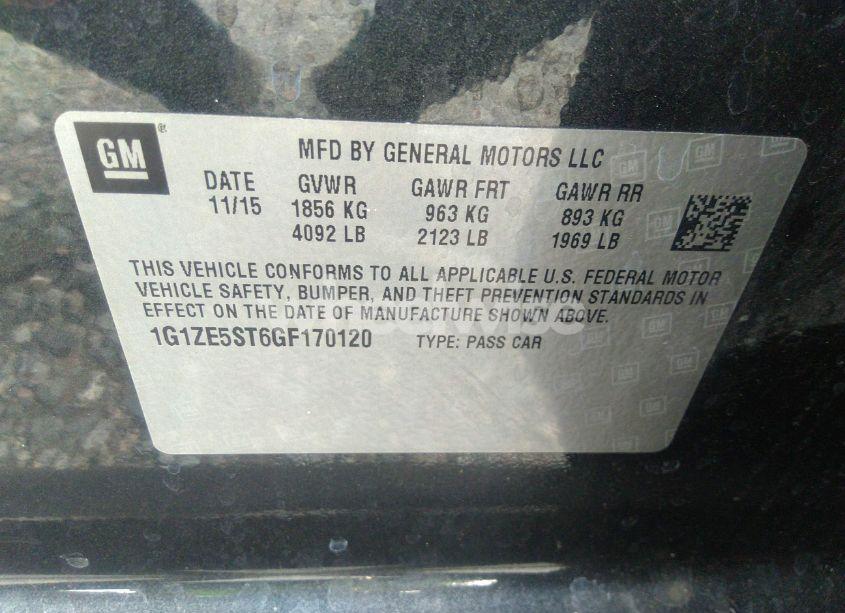 Photo 9 of 2016 Chevrolet Malibu 1LT (VIN 1G1ZE5ST6GF170120)