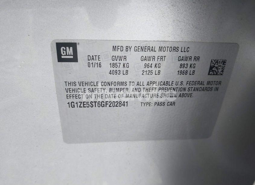 Photo 9 of 2016 Chevrolet Malibu 1LT (VIN 1G1ZE5ST6GF202841)