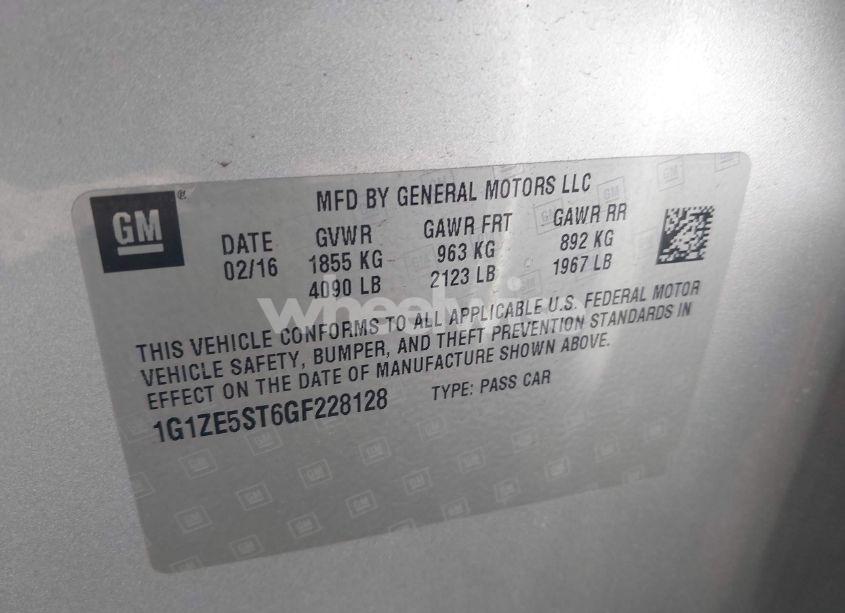 Photo 9 of 2016 Chevrolet Malibu 1LT (VIN 1G1ZE5ST6GF228128)